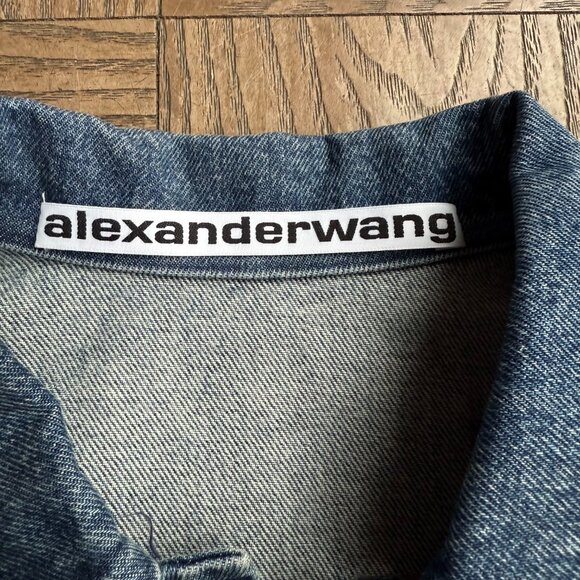 NWT Alexander Wang Denim Jacket With Silver Nickel Coin Buttons - Picture 6 of 14